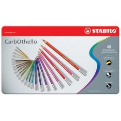 Boîte métal de 60 crayons pastel fusain + 1 taille crayon - CarbOthello - Stabilo