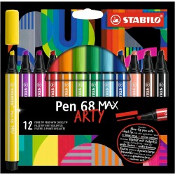 Étui carton de 12 Feutres Coloriage Pen 68 MAX Pointe Large ARTY - STABILO