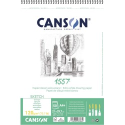 Papier à croquis A3+ 120g, blanc 50 feuilles 1557 -  Canson