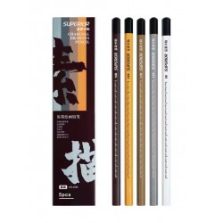 Lot de 6 Crayons Fusains Pastel Blancs - Superior