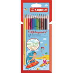 Étui de 18 Crayon de couleur aquarellable Aquacolor - Stabilo