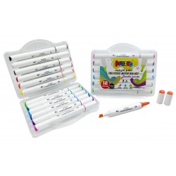 Boite de 12 Marqueurs Acrylique 24 Couleurs Double Pointe - Kalino