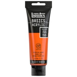 Acrylique Liquitex Basics - 118ml : Orange fluorescent