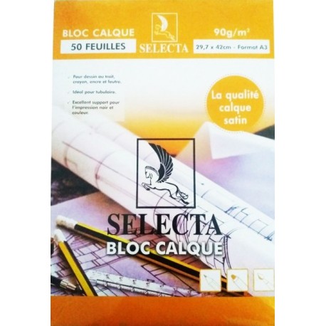 Bloc Papier Calque 80/85g A3 50F