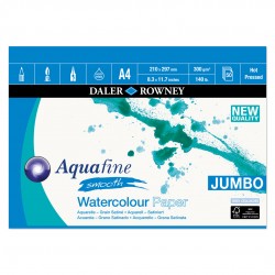 Bloc Papier Aquarelle Lisse A4 300 g 50F Aquafine - Daler Rowney