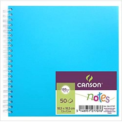 Carnet de croquis Notes 50 feuilles 120 Gr 18.5x18.5 cm Bleu - Canson