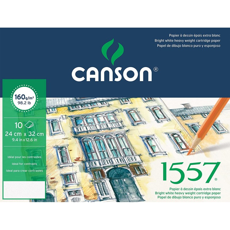 Pochette papier dessin Canson blanc 24x32 160 gr/m² 