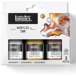 Set 3 de Encre Acrylique Professional 30ml Couleurs Iridescentes - Liquitex