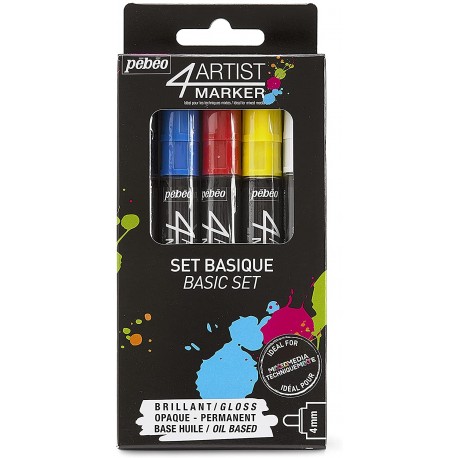 Set de 5 Marqueurs 4ARTIST Pointes 4MM - Pébéo