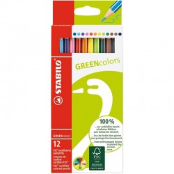 Étui de 12 Crayons de couleurs GREEN colors - Stabilo