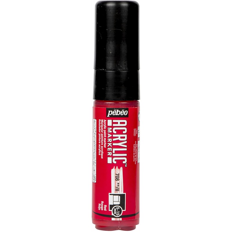 Marqueur Craie Effaçable Pointe Biseautée 5 15mm Blanc