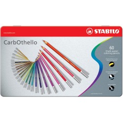 Boîte métal de 60 crayons pastel fusain + 1 taille crayon - CarbOthello - Stabilo