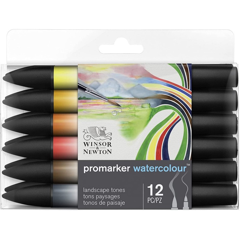 Set de 12 Marqueurs Promarker Watercolour Tons Paysage - Winsor