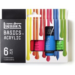 Set de 6 Acrylique Basics 22 ml Couleurs Fluorescentes - Liquitex